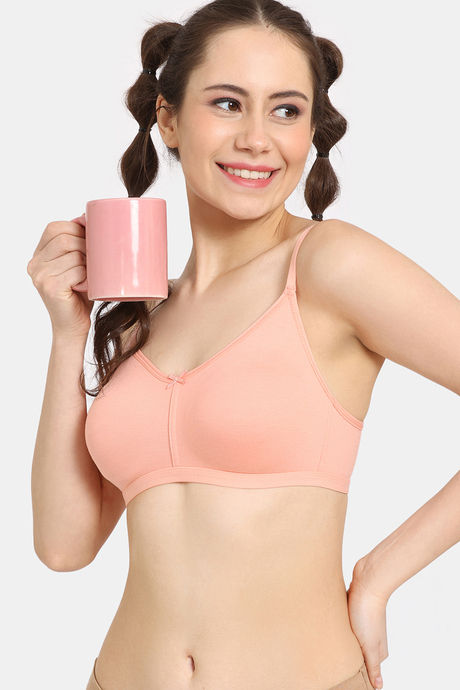 Zivame Everyday Double Layered Non Wired 3/4th Coverage T-Shirt Bra - Peach Pearl — image 2